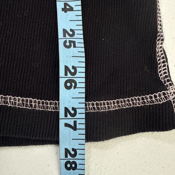 Lazy One Tank Top Womens Large Black lazy bones Graphic Goth Ribbed Y2K 90s - Picture 7 of 8